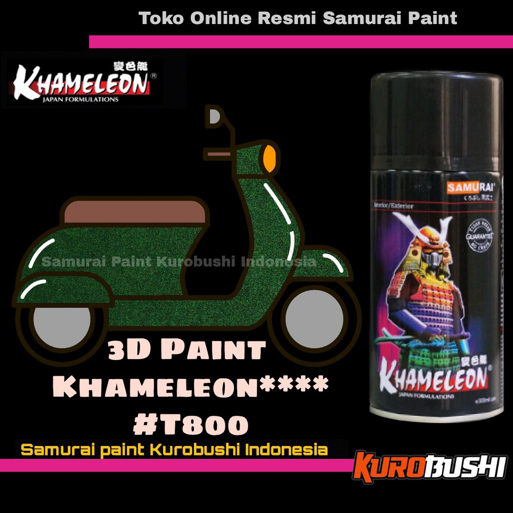 Samurai Paint 3D PAIN KHAMELEON ARMY GREEN T800 Bunglon Warna Hijau Army Cat Semprot Aerosol Samurai