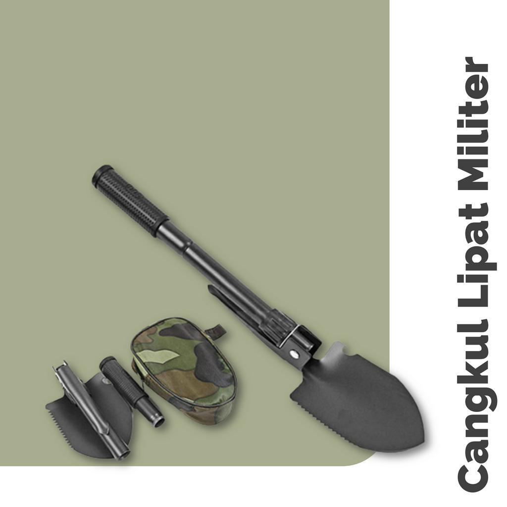 Pacul Cangkul Sekop Lipat Militer Portable Survival Tools Multifungsi Camping Kemah