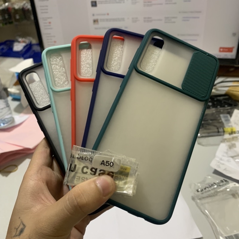 Sleding Case Samsung Galaxy A30s A50 A50s - Sofcase Hard Slide Matte Protector Camera - CA