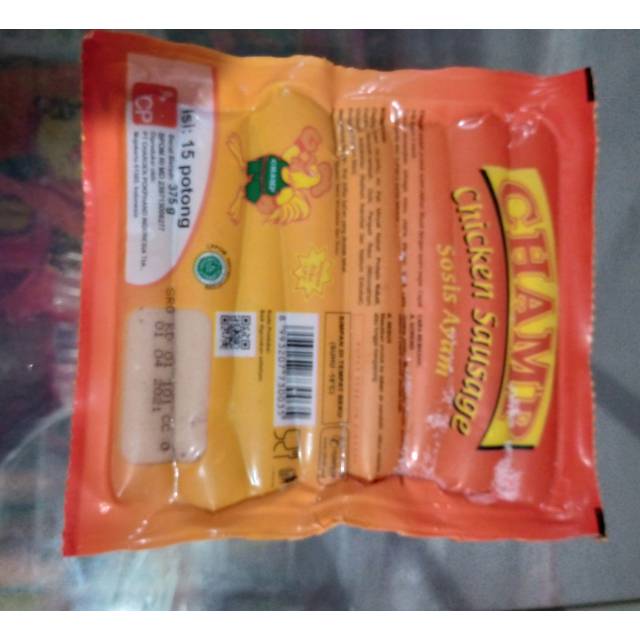 

CHAMP SOSIS AYAM SERBAGUNA CHICKEN SAUSAGE Isi: 15 pcs Berat: 375 gram HALAL MUI