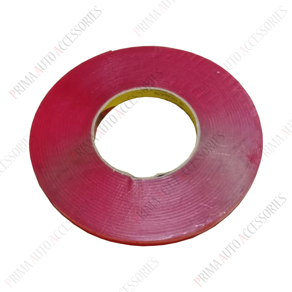 Perekat / Double Tape 3MM Merah Transparan 10mm X 15 meter