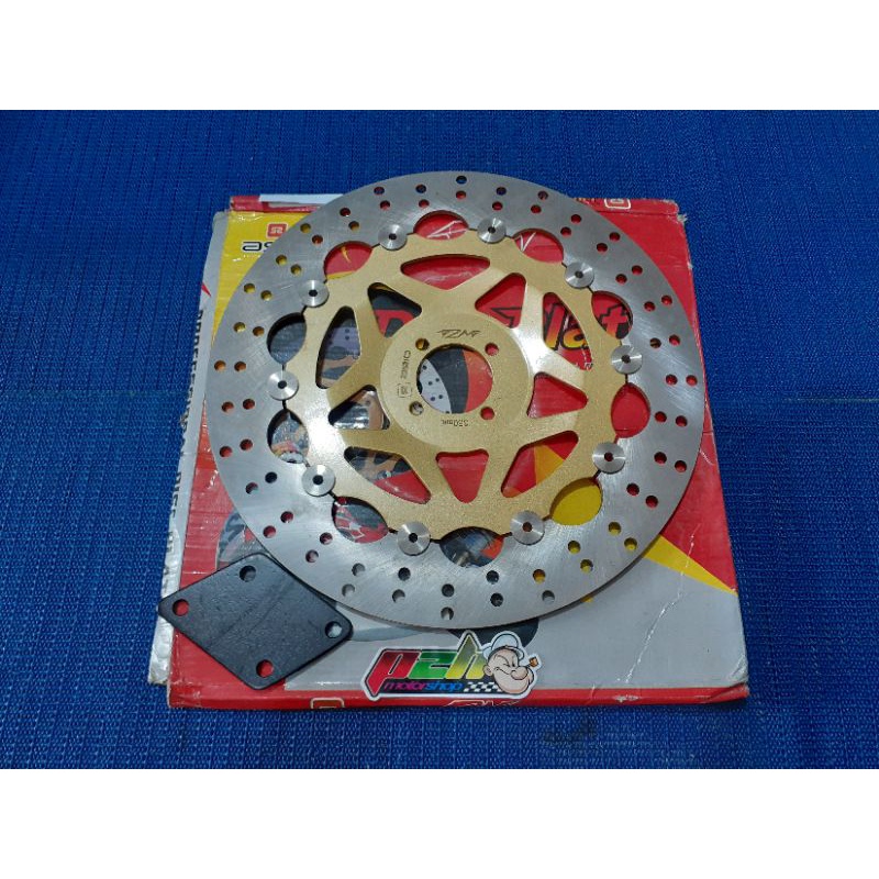 disc brake / piringan cakram Axio TZM 320mm plus pnp braket satria 2tak hiu lumba / smash / shogun