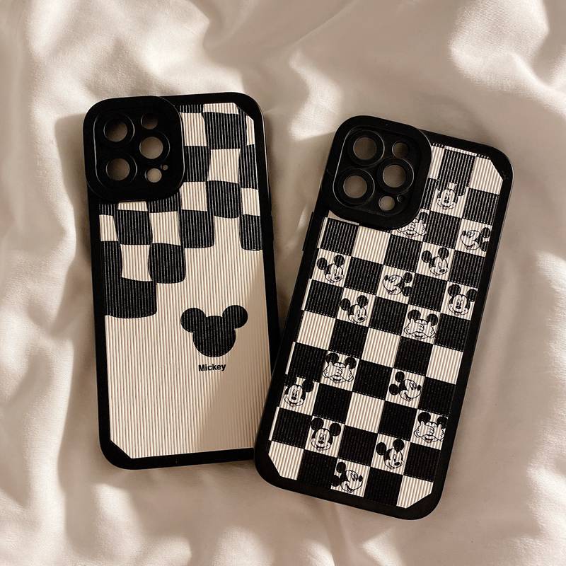 Angel Eyes Mickey Lattice Soft Case iP iPhone 7 8 + Plus X XR SE 2020 XS Max 11 12 13 Pro Max Casing Xiaomi Redmi Note 8 Pro