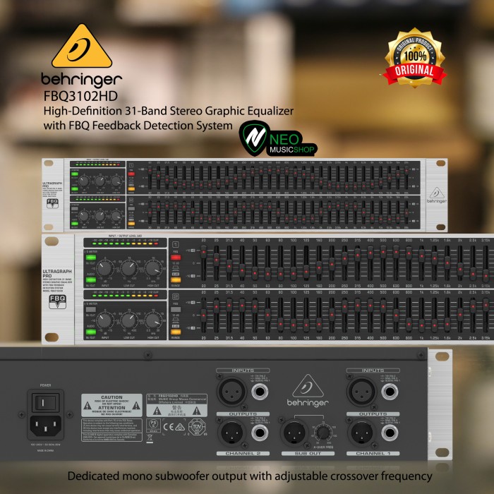 {AudioStore} Behringer FBQ3102HD 31-Band Stereo Graphic Equalizer Original Murah