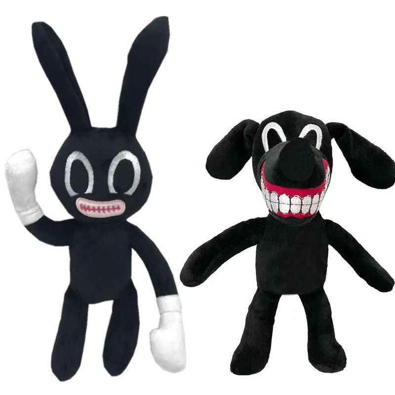 40cm Mainan Cartoon Siren Head Horror Black Bunny Rabbit Plush Stuffed Doll Kids Gift Toy Boneka