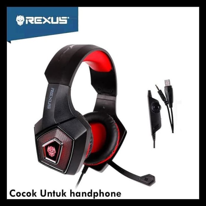Headset Head set Headphone Earphone Gaming Game Rexus Vonix F65 PC Laptop Smartphone Komputer PC