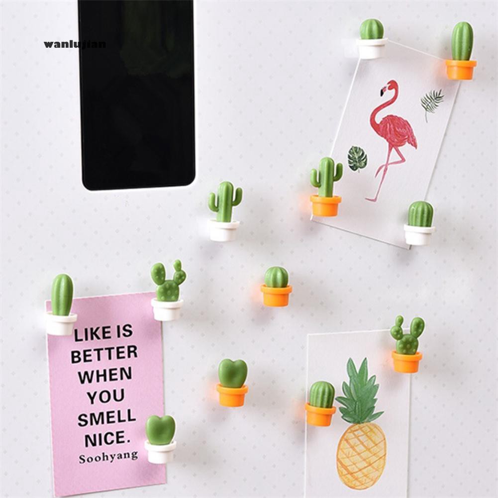 Wa 6pcs Stiker Magnet Kulkas Model Kaktus Lucu Diy Shopee Indonesia