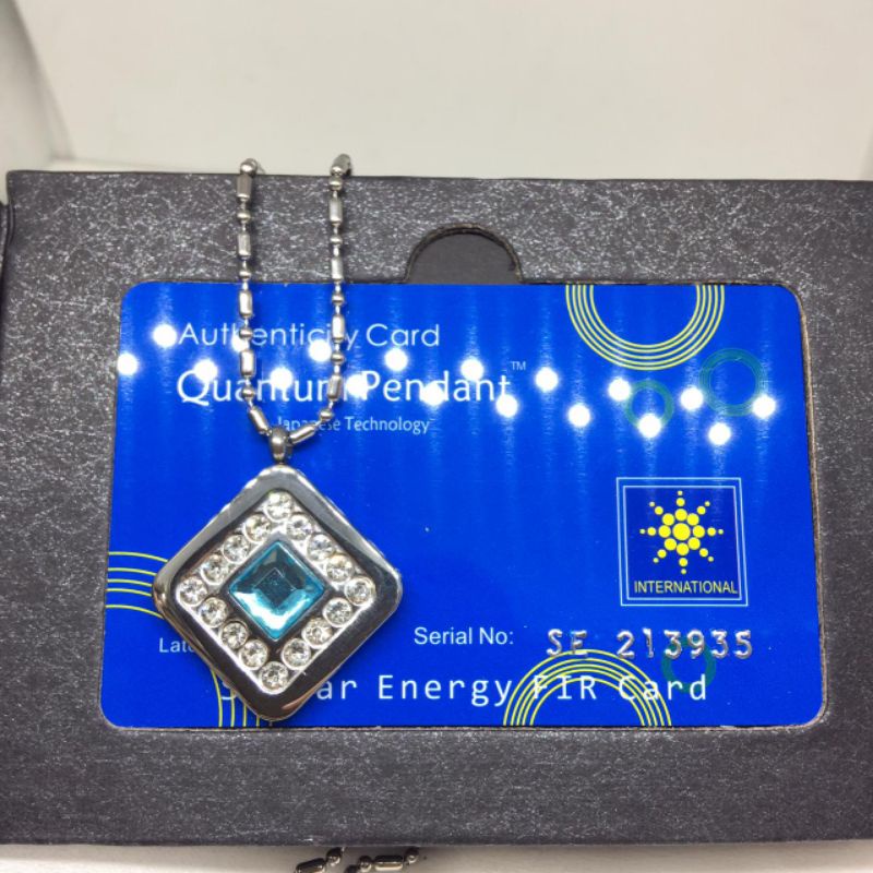 Kalung Kesehatan Terapi Asli - Quantum pendant asli - kalung kesehatan bio energi - kalung kesehatan liontin kotak permata biru