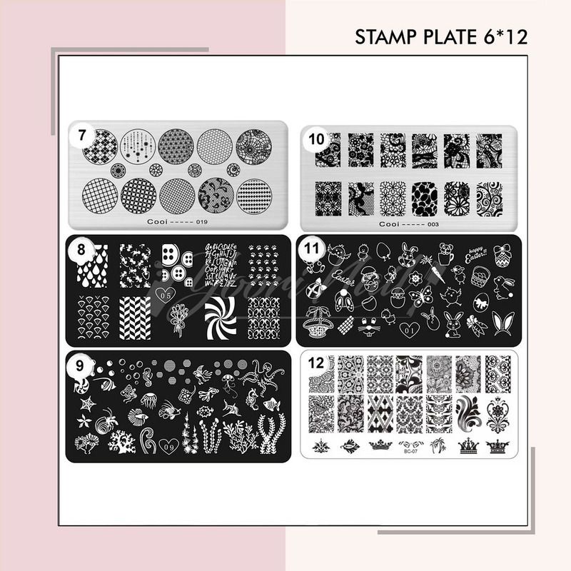 [ Stamp Plate no 1-20 ] Stamping plate cetakan stamp nail art motif