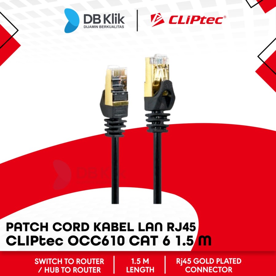 Patch Cord Kabel LAN RJ45 CLIPtec OCC610 Cat 6 1.5Meter-Cable UTP Cat6