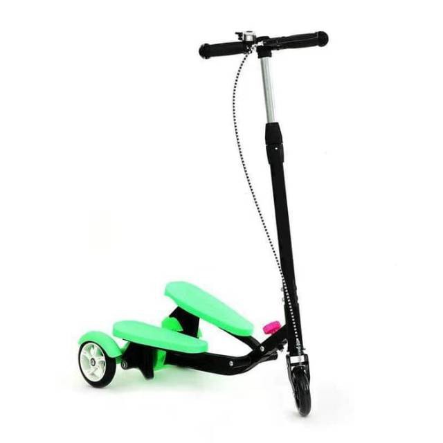 Skuter Anak Injak Genjot Dua Pedal / Mainan Scooter Anak Otoped Dual Pedal-HIjau (PVC)
