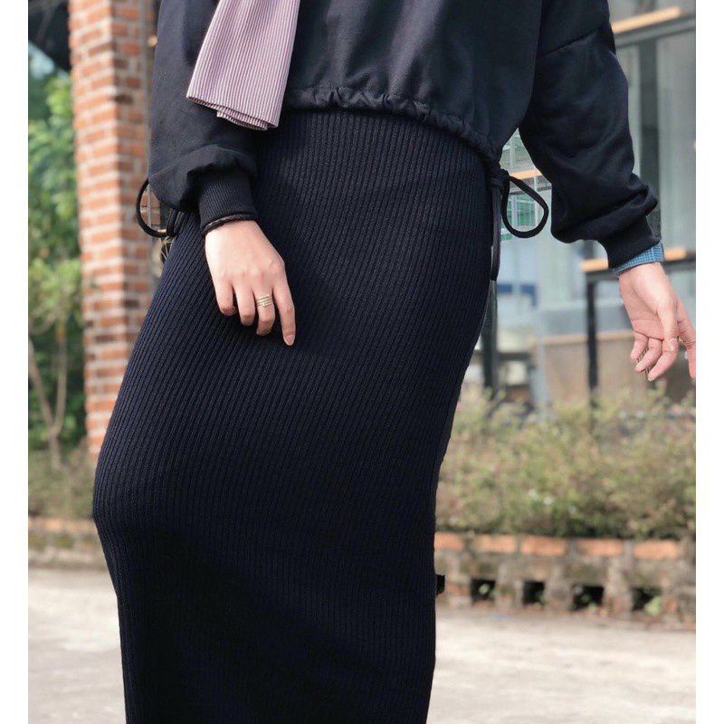 ROK SPAN HIJAB PREMIUM PANJANG 90CM BB 40KG - 70KG MERAL BAHAN RAJUT TEBAL ADEM NYAMAN DI PAKAI