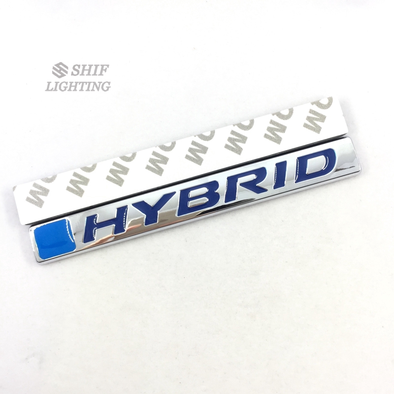 1pc Stiker Emblem Logo Hybrid Tulisan Metal Untuk Fender Samping Mobil Universal