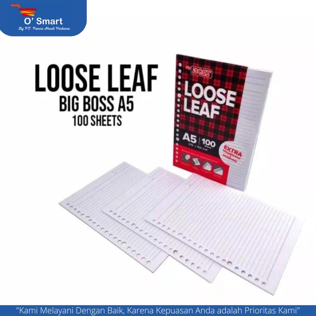 

BIGBOSS Loose Leaf Ukuran A5 Isi 50 Lembar/A5 Isi 100 Lembar/B5 Isi 50 Lembar/B5 Isi 100 Lembar per1set