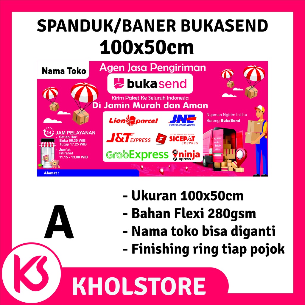 Banner/Spanduk Mitra BukaSend Ukuran 100x50cm