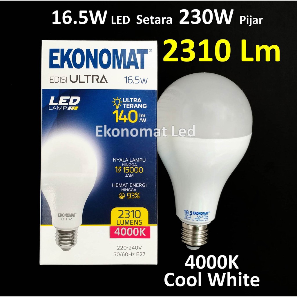 Jual Ekonomat ULTRA 2310 Lm 16,5W Cool White 4000K LED Lampu 16,5Watt