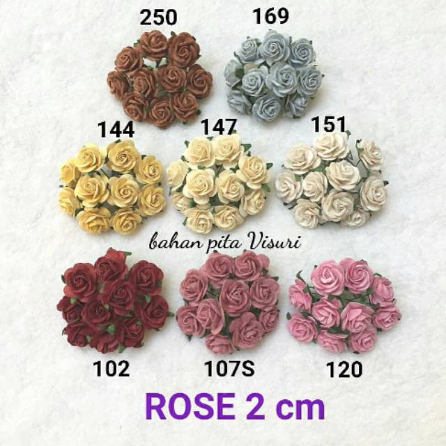 Paper Flower Rose 2 cm Seri A