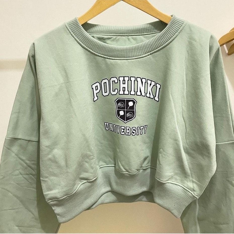 [COD] Sweater Oversize Wanita Pochinki University Sweater Oversize Crop