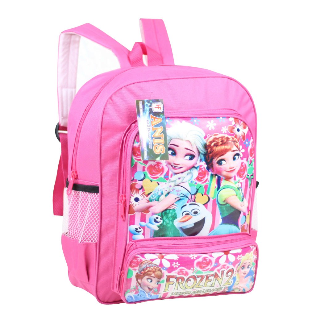 TAS ANAK FROZEN Pink Cantik Berkualitas SD TK PAUD Terbaru Fashionable Ransel Cewek Lucu Bagus