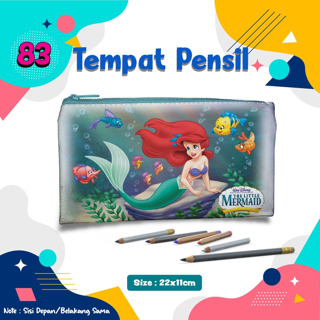 

Pencil Case The Little Mermaid 083 Kostak Tempat Pensil Kotak alat Tulis Wadah Dompet Pensil Lucu unik