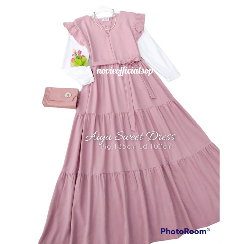 Gamis terbaru 2022 termurah / AIYU SWEET DRESS / Gamis remaja dewasa kekinian korean style / BUSUI F