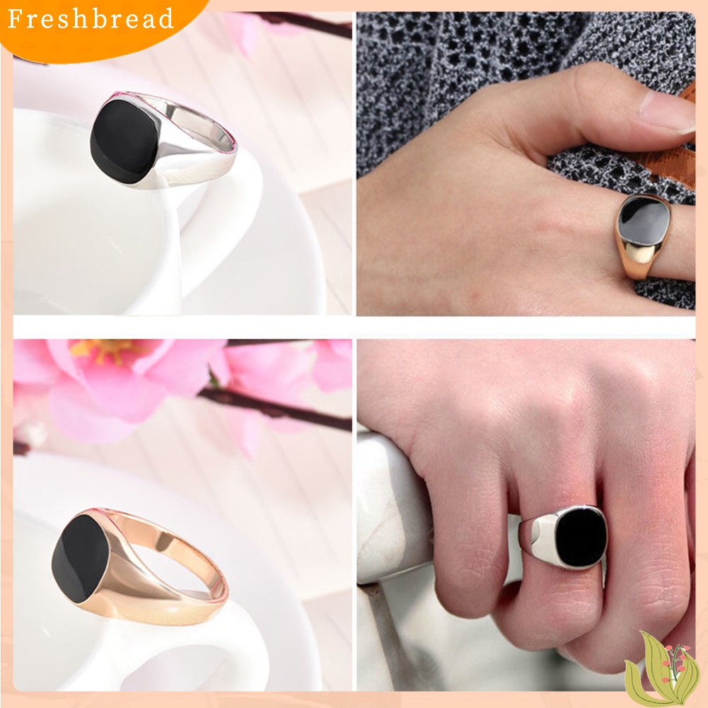 [Fresh] Cincin Bahan Stainless Steel Warna Polos untuk Pria
