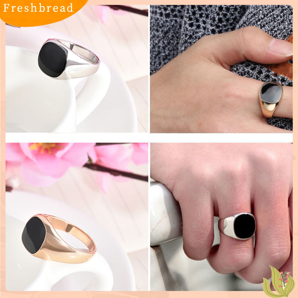 [Fresh] Cincin Bahan Stainless Steel Warna Polos untuk Pria