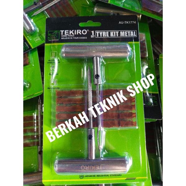 ALAT TAMBAL BAN TUBLES SET TEKIRO GAGANG BESI dongkrak kunci sock sok catok kunci ring pas pompa kom