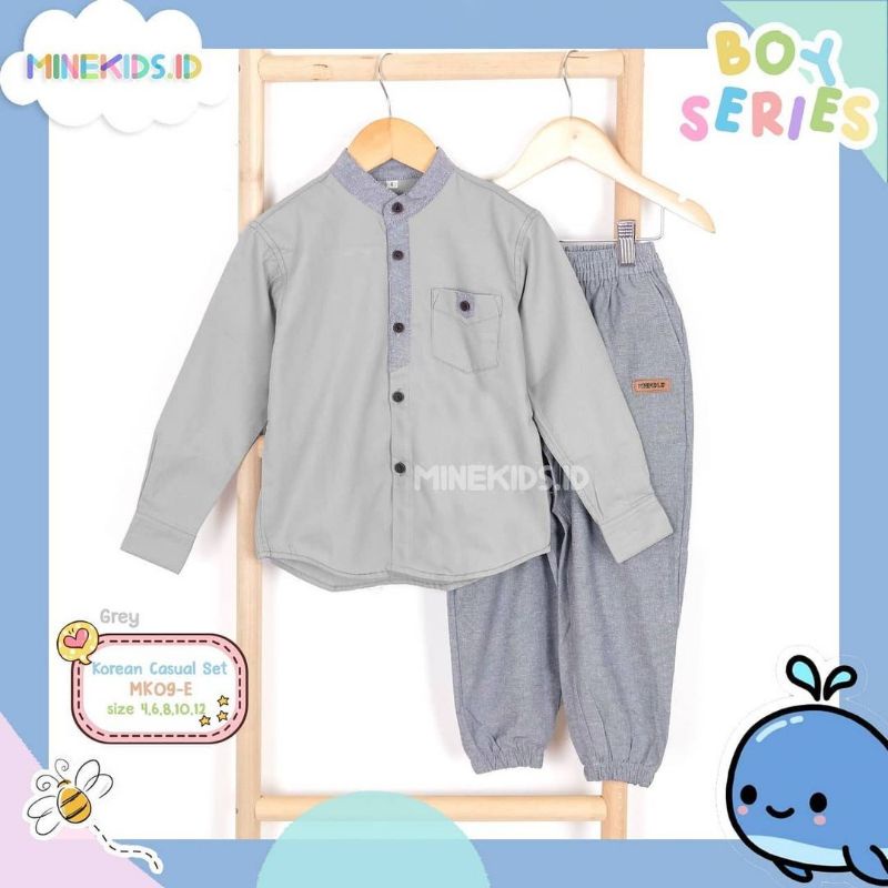 Afsheenastore Set Kemeja Anak Korean Casual/ Usia 4 Sampai 12 Tahun