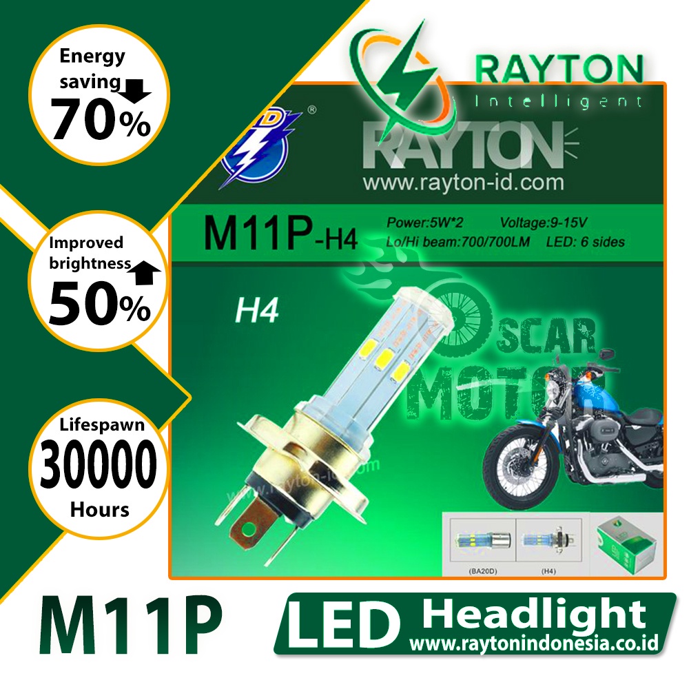 Lampu Led Motor Bebek H6 H4 RTD M11P-D M11P 4 Sisi 6 SISI Original RTD motor