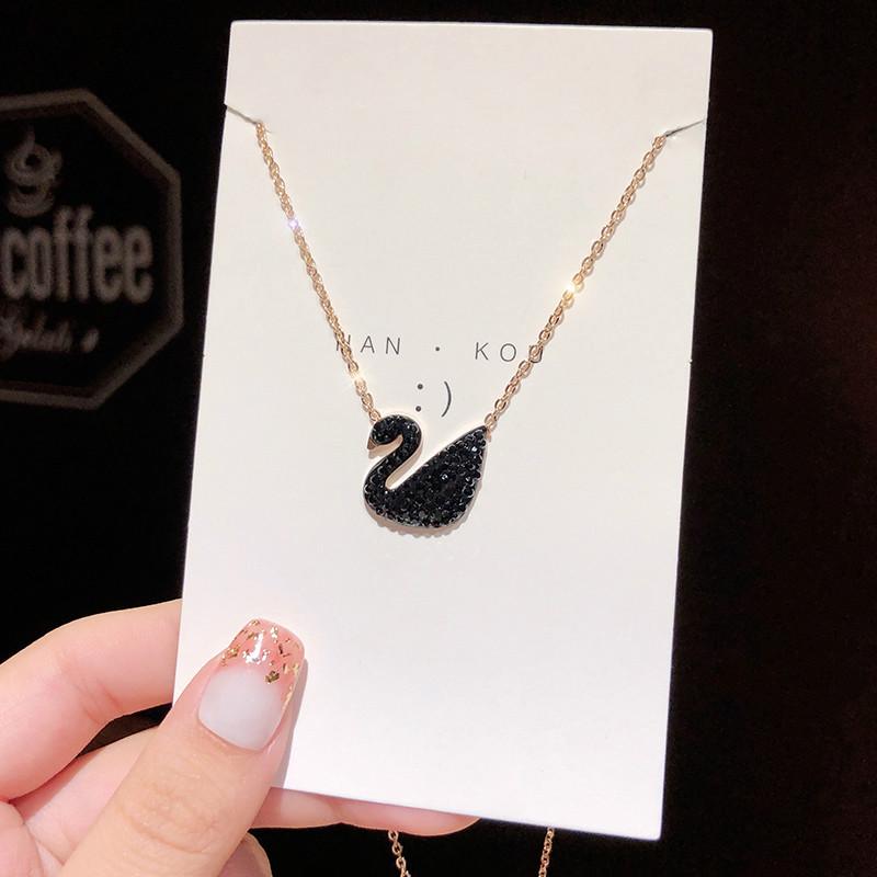 Swan Necklaces Titanium Steel Necklaces Korean Style Swan Necklace Swan Pendant Clavicle Chain Birthday Gift Women