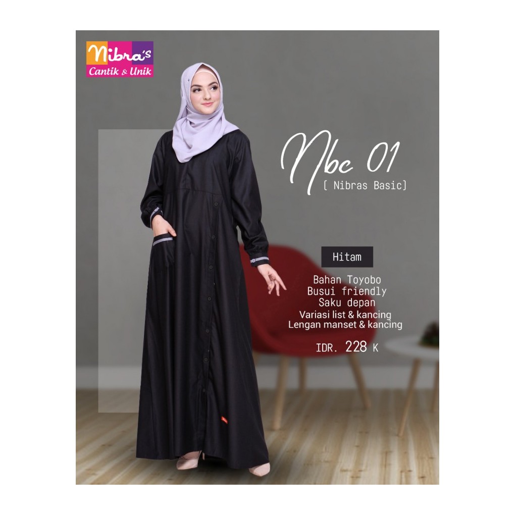 GAMIS NBC 01 PUTIH MAROON DLL ||  NIBRAS