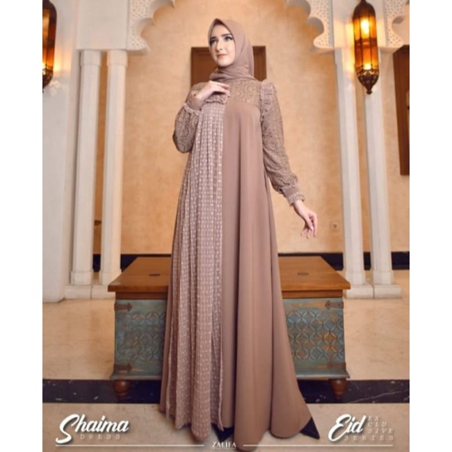 SHAIMA DRESS BROWN SERIES ORIGINAL BY ZALIFA