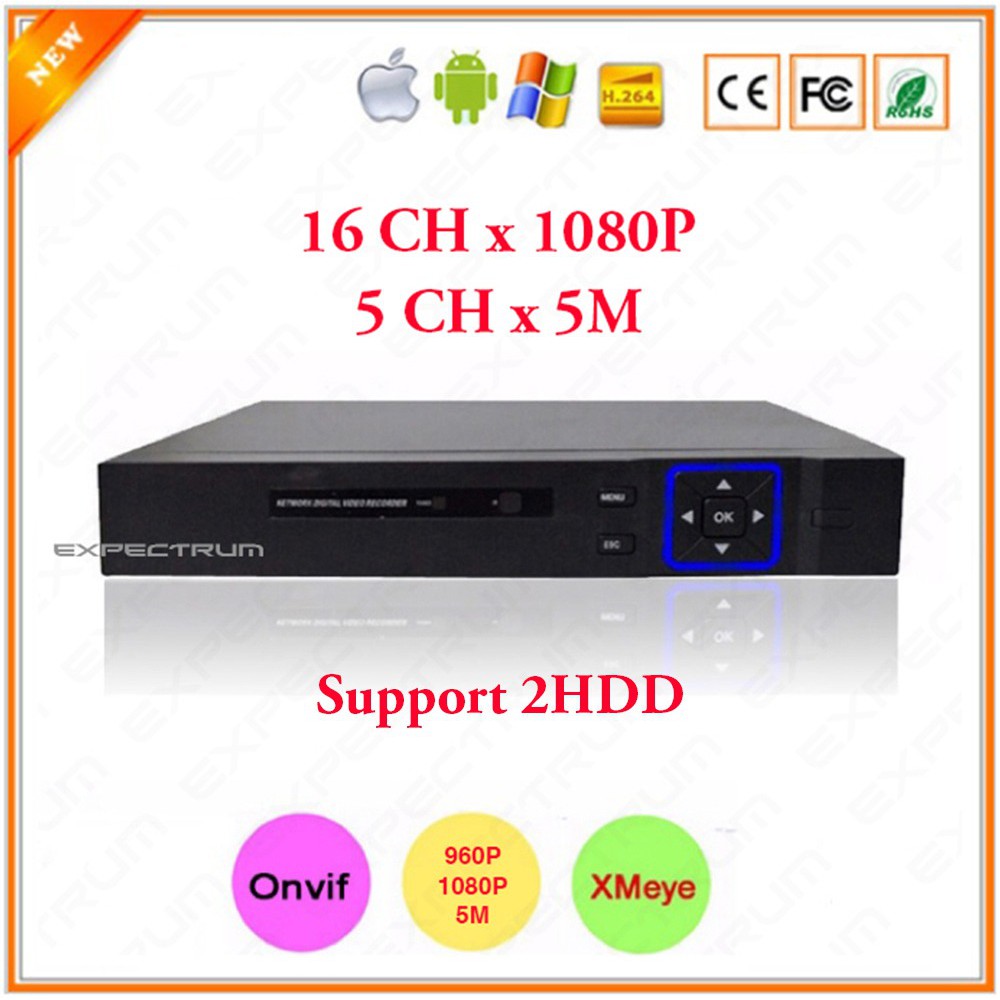 PROMO NVR 16CH 16 CH XMeye Support ONVIF P2P 960P 1080P 5MP 2 HDD