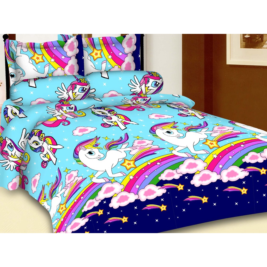 ALWYSTORE - SPREI MOTIF KARAKTER CARTOON KUDA PONI HOMADE UKURAN 100x200 SINGLE 180x200 DOUBLE 160x2