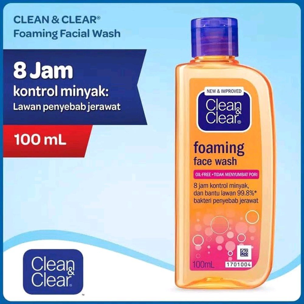 (INEED) (BPOM) CLEAN &amp; CLEAR  FACE WASH Sabun Cuci Muka 100ml Foaming / Natural Bright / Fruit Essentials