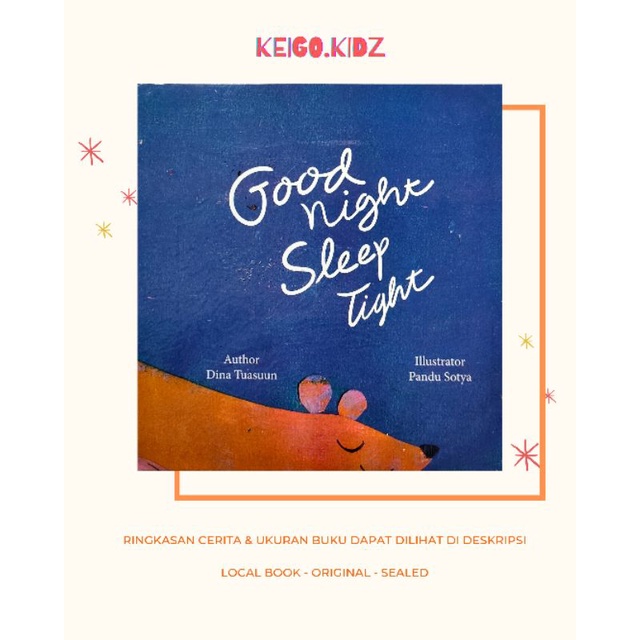 Buku Lokal Anak Bilingual Good Night (buku super tipis)