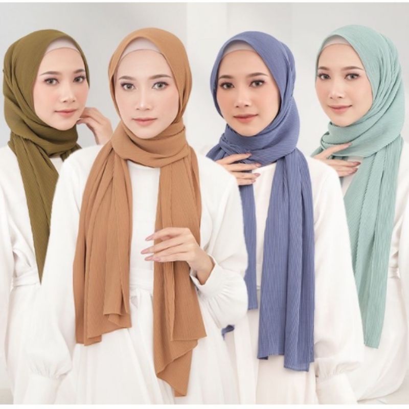 Hijab Pashmina Plisket Shawl/Pashmina Plisket Ceruty Babydool-2