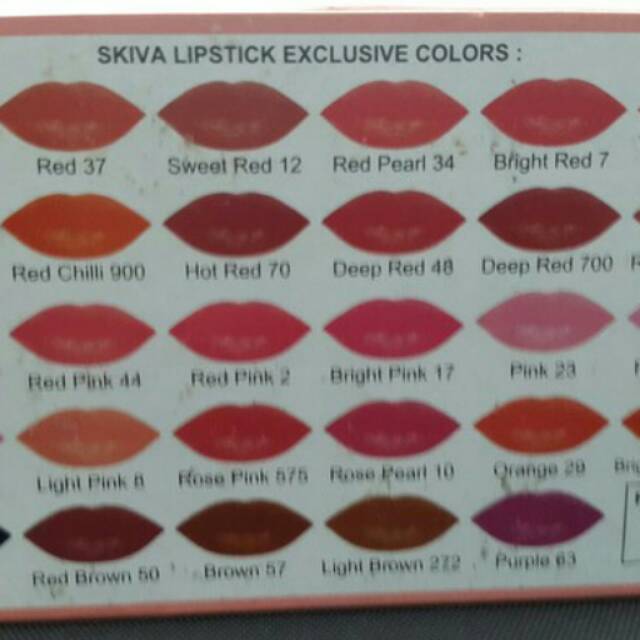 12 pcs skiva lipstik exclusive color bpom