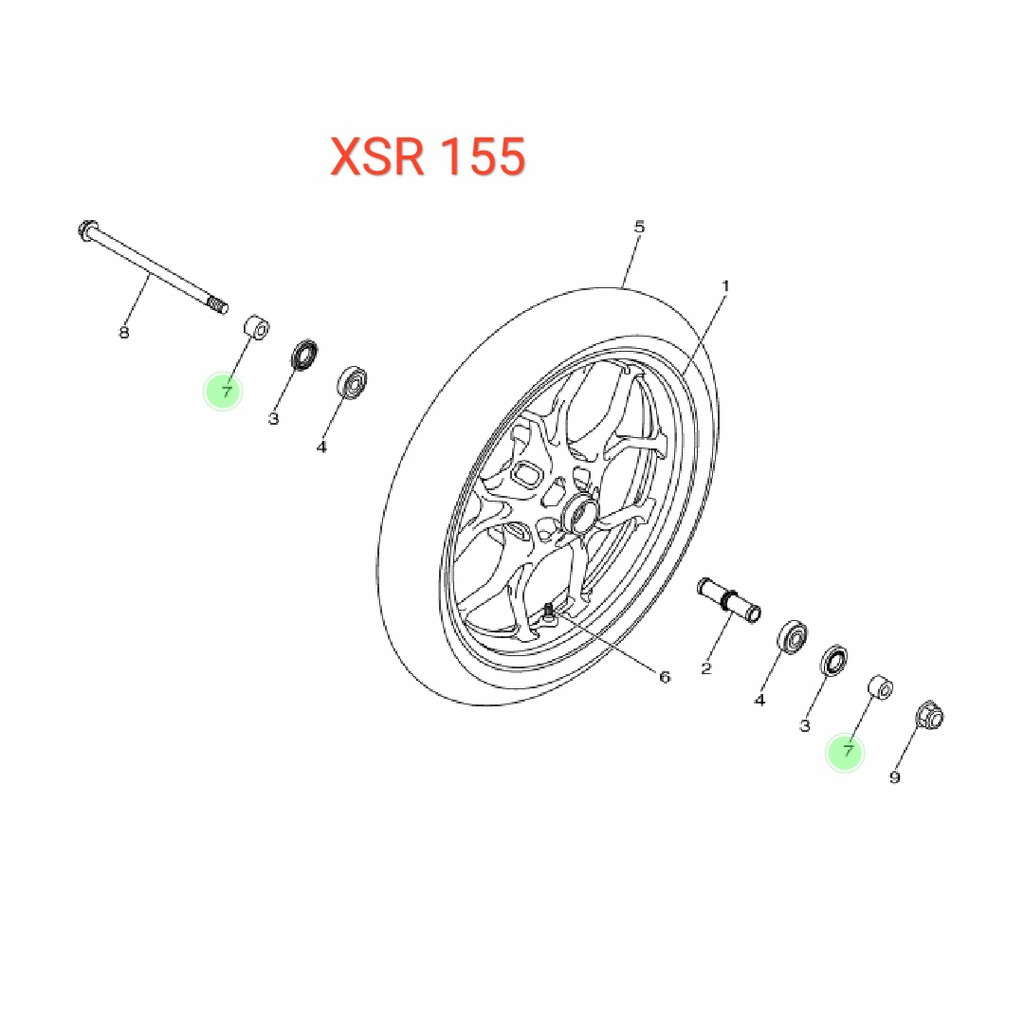 COLLAR BOSH BOS TROMOL RODA DEPAN BAGIAN KIRI ATAU KANAN XABRE XSR 155 R25 MT25 R MT 25 ORIGINAL YGP 1PA-F5386-00