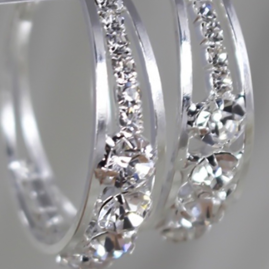 Hu Hu Hu Hu Hu Alat Bantu Pasang Kacamata♡ Anting Hoop Bahan Alloy Aksen Berlian Imitasi Untuk Pernikahan