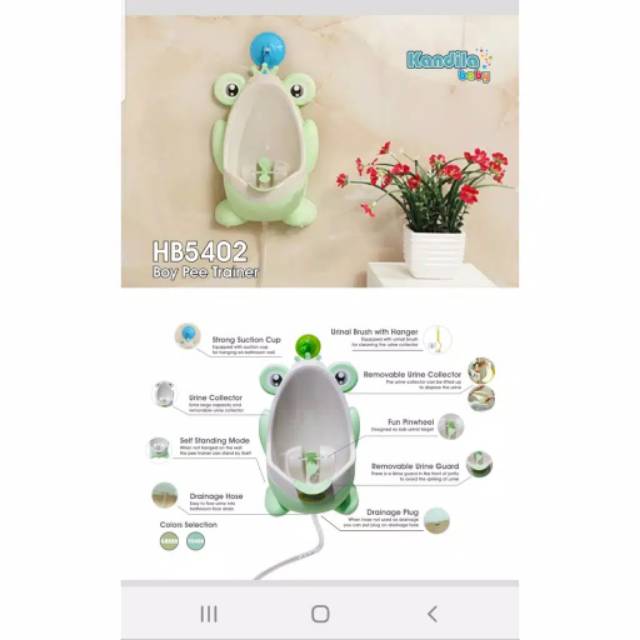 Kandila Frog Pee Box Training Potty / Pispot Kencing Bayi Laki-Laki HB5402 sy25 S1