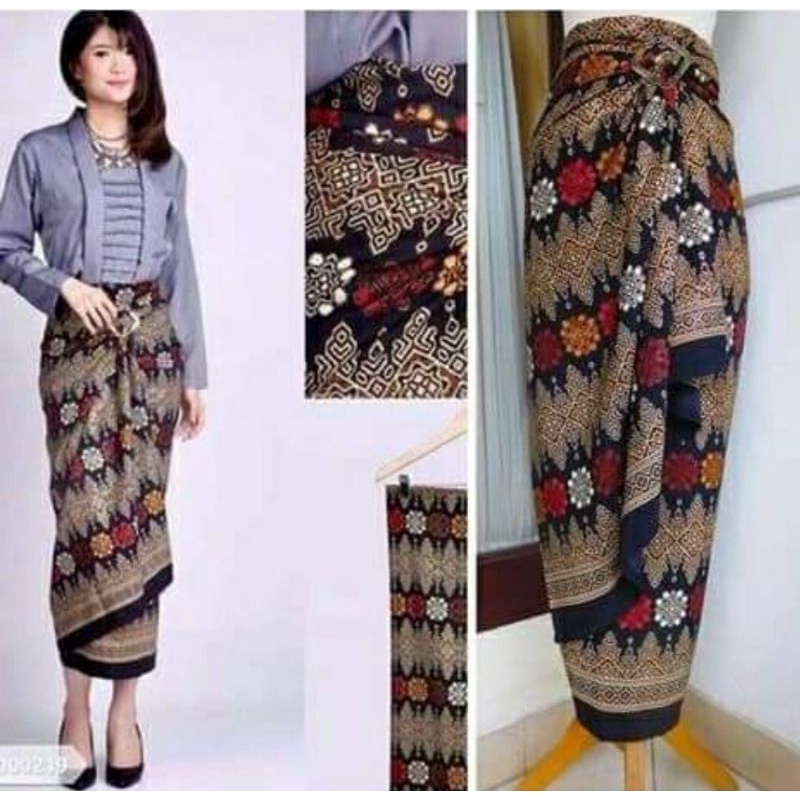 Rok lilit batik//rok kebaya pesta//rok batik//rok ikat batik//rok instan//motif toraja hitam