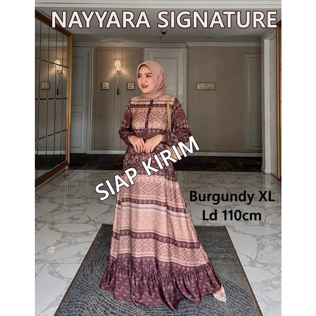 NAYYARA SIGNATURE BY KIENKA, NAYYARA DRESS NAYYARA KOKO, NAYYARA BURGUNDY SIAP KIRIM
