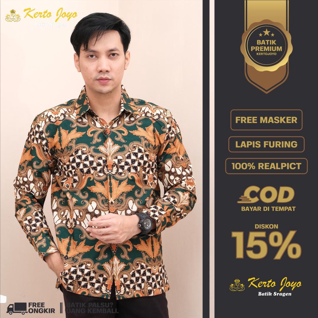 [LIMITED] Atasan Kemeja Baju Batik Pria Lengan Panjang/Baju Kemeja Batik Pria Lengan Panjang Premium Jumbo Batik modern slimfit Slim fit Mega Mendung Priamega Mendung Pria Seno Joyo Tuban Pekalongan Lamongan Palembang Berkualitas Dewananda BATIK ALUNA