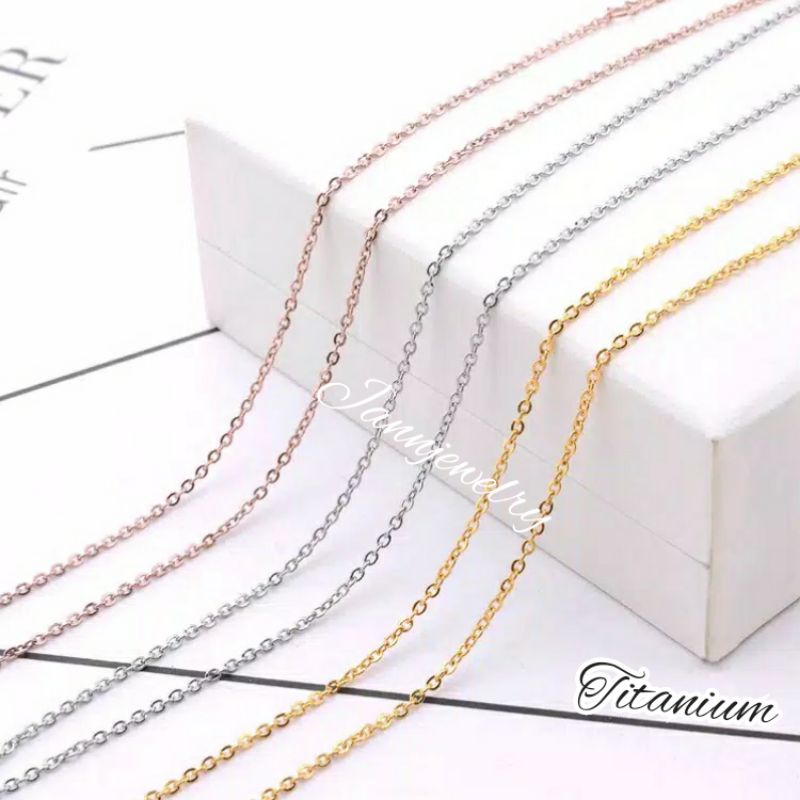Kalung Nori kecil titanium antikarat uk 36 45-60Cm KP-11