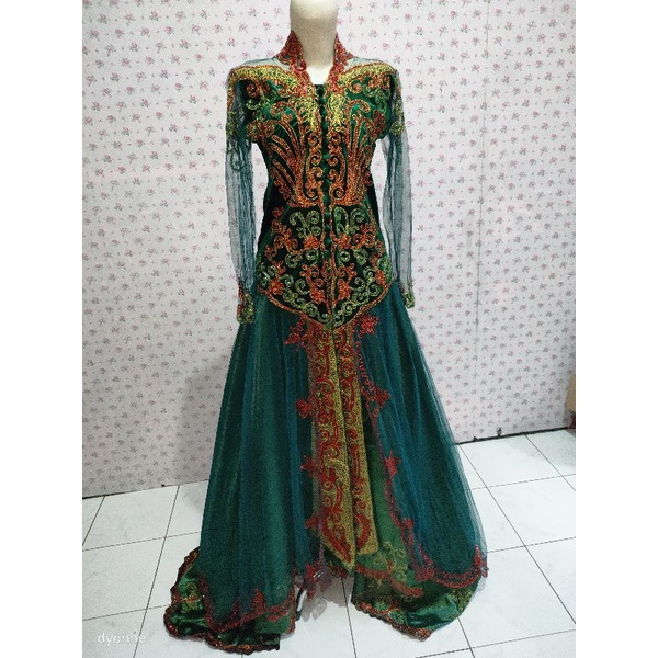 KEBAYA PENGANTIN HIJAU ARMY BLUDRU