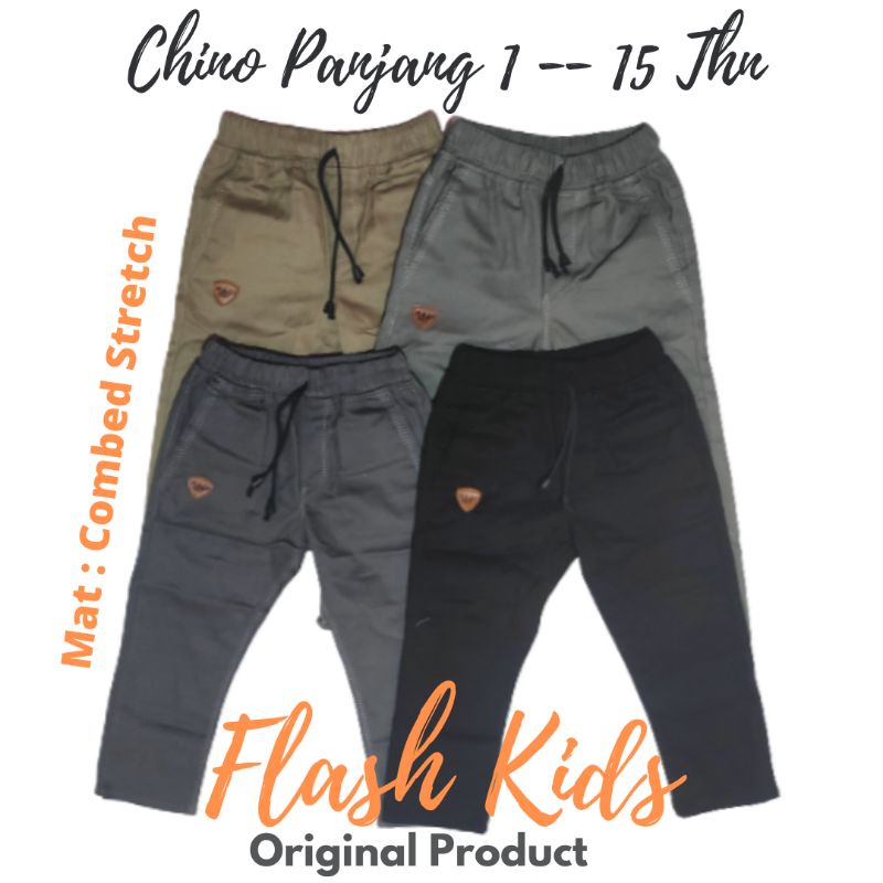 Flashkids Celana Chino Anak Panjang 1-15 Tahun Unisex Stretch