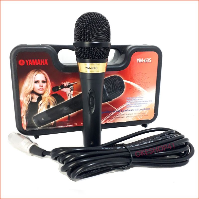 0Yamaha YM-63S Microphone Vocal Profesional Cable Mic Kabel Suara Mantap