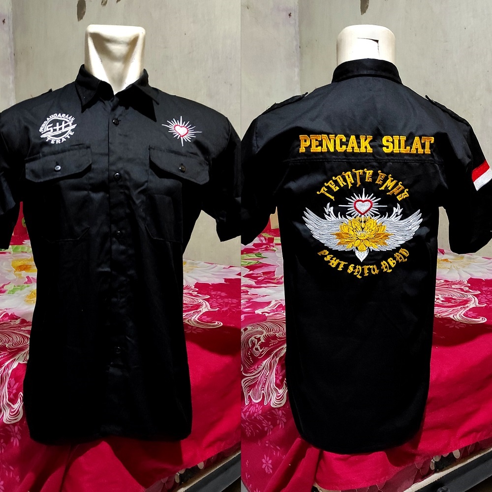 KEMEJA PSHT SATU ABAD-KEMEJA TERATE EMAS-KEMEJA PSHT BORDIR-HEM PSHT BORDIR-HEM TERATE-HEM SH TERATE